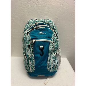 High Sierra Teal White Patterned Backpack Multiple Compartment SuspensionSystem‎